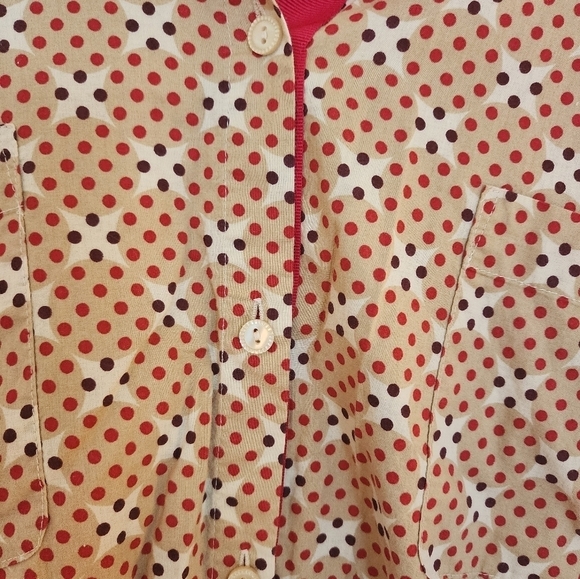 Catherines long sleeve button top blouse polka dot size 3x petite office casual - Picture 4 of 8